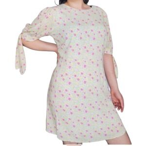 Chelsea Holiday‎ Bayside Mini Dress Festival Floral Light XL Yellow Green Pink